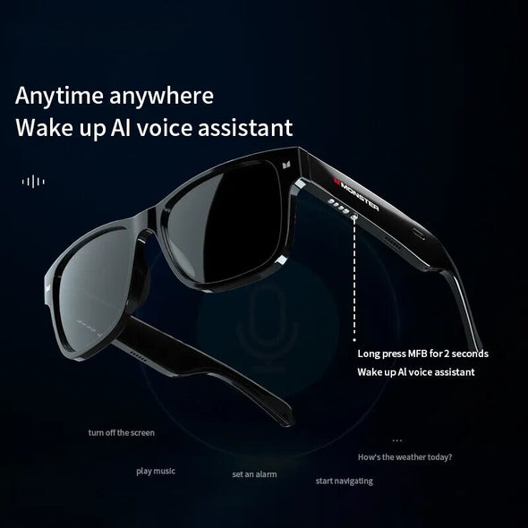 Wireless Calling Headset Wireless Audio Sunglasses UV-Protected Sunglasses Sunglasses with Built-In Earbuds Stylish Bluetooth Eyeglasses Sporty Sunglasses with Music Sport Bluetooth Sunglasses Smart Glasses with Headphones Outdoor Sports Earpiece Outdoor Music Eyeglasses Outdoor Adventure Headset Music and Calling Eyewear Monster Glasses Wireless Earphone Monster Brand Eyeglasses