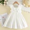 Girls' Summer Princess Dress - Mecco Shop white lace dress for girls  Versatile Dress  Summer Lace Princess Dresses  Stylish Summer Fashion  Son and Daughter Sale  Solid Color Elegance  Perfect for Special Occasions  Party Dress for girls  Lace Princess Dresses  Girls Dresses  Comfortable and Breathable dress
