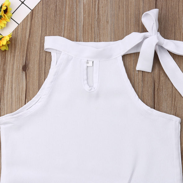 Son and Daughter Sale  summer wear for girls  Summer Fashion  Summer Clothing  Striped Shorts  Sleeveless T-shirt and Striped Shorts Set for Baby Girls  Sleeveless T-Shirt  Comfortable Fit clothes  Clothing Set  Children Girl Clothes  Baby Girl Clothes