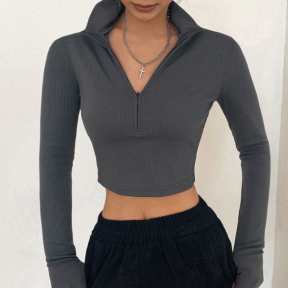 women's top  Women Fashion  women  Solid Color T-shirt  simple style  Simple and Elegant  Sexy Fashion  Long Sleeve Turtleneck  Fashion Forward  Crop Top Style  Chic and Trendy  Casual Tops  casual T-shirt