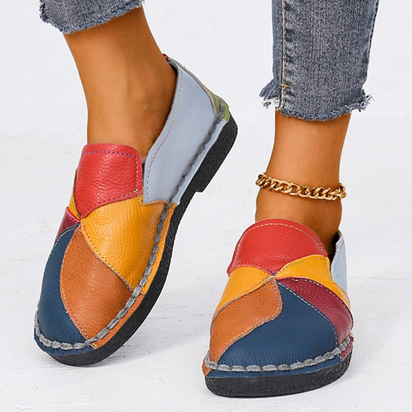 Women Loafers Versatile Loafers Trendy Flats Summer Flats Stylish and Comfortable shoes Patches Stitching loafers Patches Stitching Flat Shoes Woman Modern Moccasins Moccasins Style Leather Moccasins Loafers Genuine Leather Fashionable Footwear Elegant Summer Shoes Candy Colors loafers Fall collection