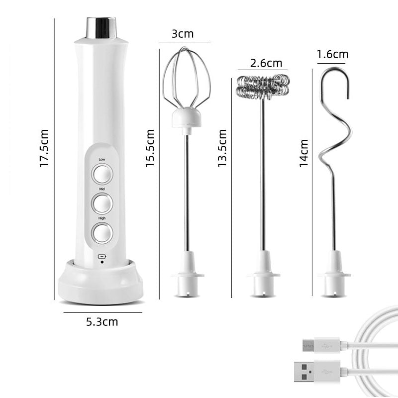  XIMU Milk Frother Handheld, USB Rechargeable 3 Speeds