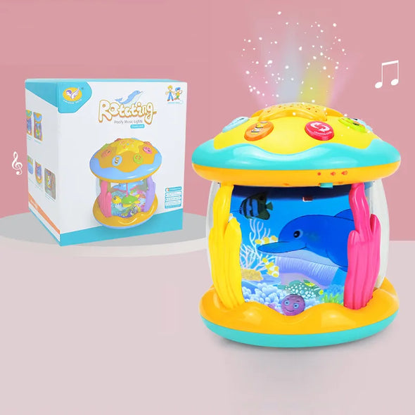 Visual and Auditory Stimulation  Toddler Playtime Adventure  Toddler Gift Ideas  Soothing Bedtime Toy  Safe ABS Plastic Toy  Rotating Projection Toy  Ocean Light Projection Toy  Musical Toy for Babies  Montessori Early Learning Toy  Light and Music Toy  Interactive Sensory Play  Gift for 1-3 Year Olds  Educational Toys for Toddlers  Educational Benefits for Toddlers  Creative Play for Children  Battery-Powered Baby Toy  Baby Sensory Toy  Baby Night Light Projector  Baby Drum Play