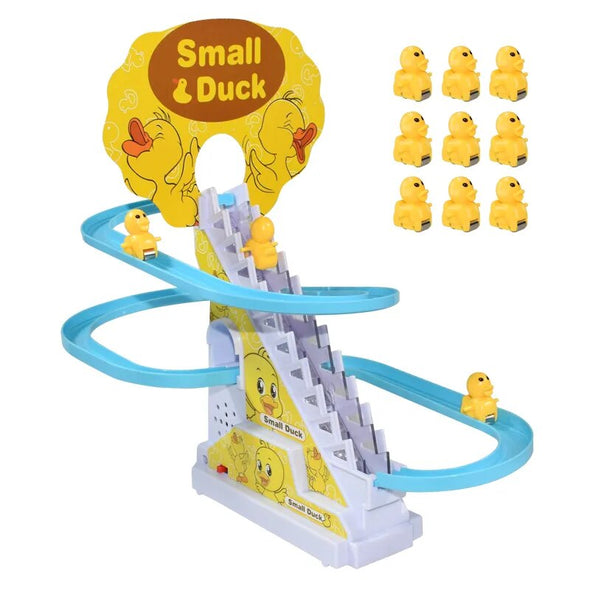 Toddler Playtime Adventure  Recommended for 2 Years+  Musical Entertainment for Kids  Music Roller Coaster Duck  Motor Skills Development Toy  Interactive Roller Coaster Toy  Gift Ideas for Toddlers  Entertaining Musical Toy  Electric Climbing Stairs Toy  Educational and Fun Toy  Duck and Pig Options  DIY Track for Kids  DIY Rail Racing Track Toy  Customizable Duck Climbing Track  Creative Play for Children  Children's Creative Play Set  Battery-Powered Kids Toy  Baby and Kids Gift  2 AA Batteries Powered