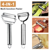 Versatile Food Peeler  Vegetable Cutter  Vegetable and Fruit Preparation  Stainless Steel Kitchen Utensils  Stainless Steel Fruit Peeler  Multifunctional Vegetable Peeler  Melon Planer  Kitchen Gadgets  Kitchen Essentials  Household Kitchen Tools  Cooking Accessories  4-in-1 Peeler
