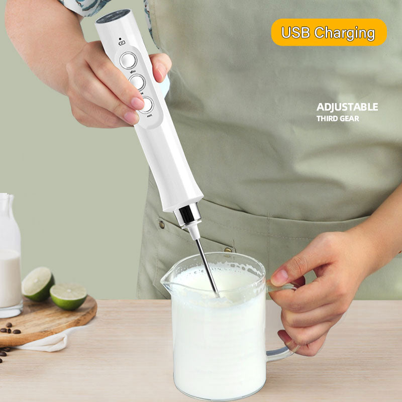 1set Plastic Milk Frother, Modern 3-gear Replaceable Adjustable Electric  Drink Mixer For Home
