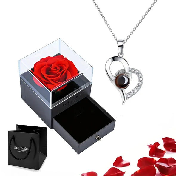 Women's Fashion Jewelry  Wedding Anniversary Surprise  Valentine's Day Jewelry  Unique Love Expression  Special Occasion Gift  Sentimental Gift for Her  Romantic Jewelry Gift  Projection Necklace with Rose Gift Box  Marriage Proposal Necklace  Link Chain Necklace  High-Quality Alloy Necklace  Hidden Love Message Necklace  Heart-Shaped Pendant  Heart Pendant Necklace  Dropshipping Jewelry  Cute and Romantic Accessories  Copper Pendant Necklace  2023 Hot Sale Accessories  100 Languages "I Love You" Necklace