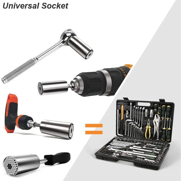 Versatile Hand Tool  Universal Socket Wrench  Universal Nut and Bolt Grip  Power Drill Adapter  One-Size-Fits-Most Nut Wrench  Multi-Functional Socket Set  Magic Grip Tool  Irregular Shape Fastener Tool  Impact-Resistant Socket  Household Maintenance Tool  Home Improvement Accessory  Handyman's Multitool  Durable Chrome Steel Material  DIY Tool Kit  Construction and Carpentry Tool  Chrome Steel Socket  Auto Repair Equipment  Adjustable Socket Head  7-19mm Nut Wrench