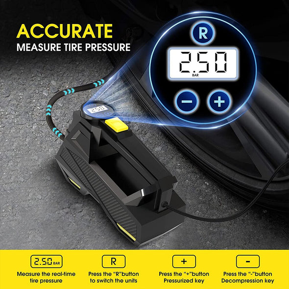 Wired Air Compressor  Tire Inflation Tool  Portable Auto Air Pump  Motorcycle Air Pump  LED Light Air Compressor  Car Air Compressor  Bicycle Tire Inflator  Ball Inflation Pump  Air Pump  12V Electric Tire Inflation Pump  World Senior Citizen Sale