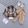 Stylish Kid Suits with Plaid Shirt and Pants - Mecco Shop Son and Daughter Sale Plaid Shirt Pants Plaid Shirt Plaid long sleeve Shirt Kid Suits Set Formal Clothing Set for kids Children Clothes Set Boy Fashion Formal Clothing Set Baby Boy Fashion