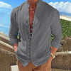 Stand-Up Collar Plus Size Shirt  Spring and Autumn Linen Long-Sleeved Shirt  Solid Color Stand-Up Collar Men's Shirt  Solid Color Spring and Autumn Shirt  Plus Size Men's Long-Sleeve  Plus Size Men's Linen Shirt  Mens Fashion  Men's Long-Sleeved Stand-Up Collar Shirt  Long Sleeve Shirt  Cotton Linen Shirt  Casual Linen Shirt  100% Cotton Linen Stand-Up Collar Shirt