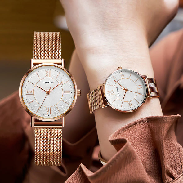Women's Wristwatch  Waterproof Timepiece  Versatile Wristwatch  Stainless Steel Bracelet  Sophisticated Style  Premium Craftsmanship  Luxury Watch  High-Quality Timepiece  Golden Finish  Girls' Watch  Fashionable Accessory  Elegant Timekeeping  Durable and Long-lasting  Classic Design
