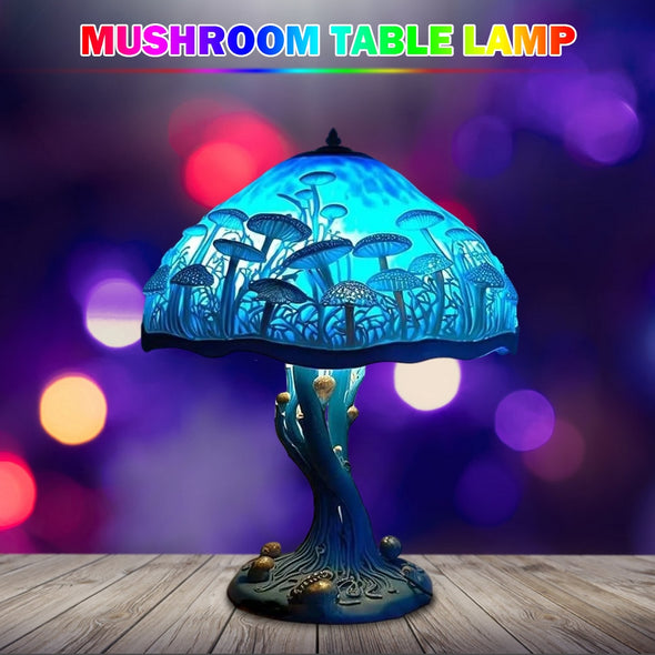Vintage Style  US labor day sale  Unique Lighting  Table Lamp  Stained Resin  Plant Flower Series  Mushroom Design  Home Decorations  Colorful Night Light  Bedside Atmosphere  Bedroom Decor