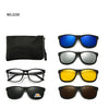 6 In 1 Spectacle Frame Men Women With 5 PCS Clip On Polarized Magnetic  Sunglasses with Pouch - Mecco Shop