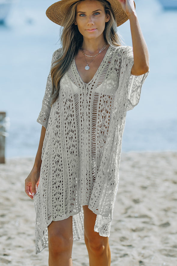 Versatile Styling  V-Neck Design  summer fashion clothes  summer collection  Spring/Summer collection  Ship From Oversea  Resort Wear  Poolside Fashion  Perfect dress for special occasions  Openwork Detailing  Essential Summer Tee  Breathable Fabric  Beach Cover Up