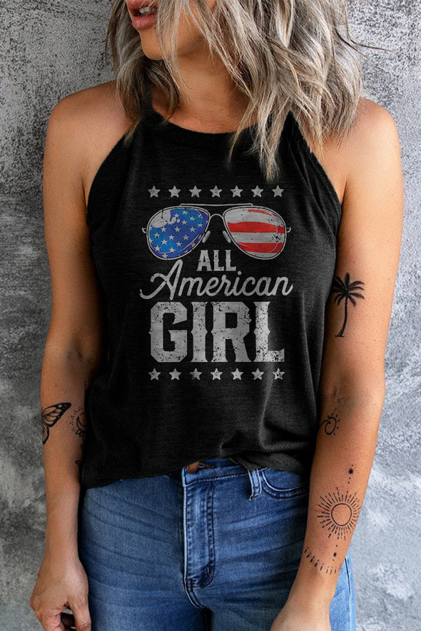 Sleeveless Design  stars Soft and Comfortable Fabricand stripe  women's top  Tank Top  stars and stripes  stars and stripe shirt  Sleeveless Top  patriotic pride shirt  July 4th shirt  july 4th sale  graphic tank  Fourth of July shirt  Effortlessly Stylish Top  clothing for July 4th  All American Girl Graphic Tank