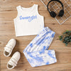 girls  Versatile Set for kids  Trendy Tie Dye  Tank And Joggers Set  Sweet Girl Style  Summer Vibes for kids  Ship From Oversea  Cool And Casual wear for kids