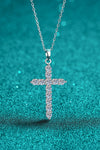 mens  sterling silver necklaces  silver necklace  Silver Cross Moissanite Necklace  Moissanite Necklace  cross pendant necklace  925 Sterling silver